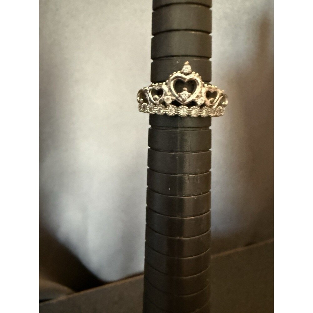 Princess Crown Tiara Sterling Silver Ring, Marked 925, Size 5 Regency Glam Queen